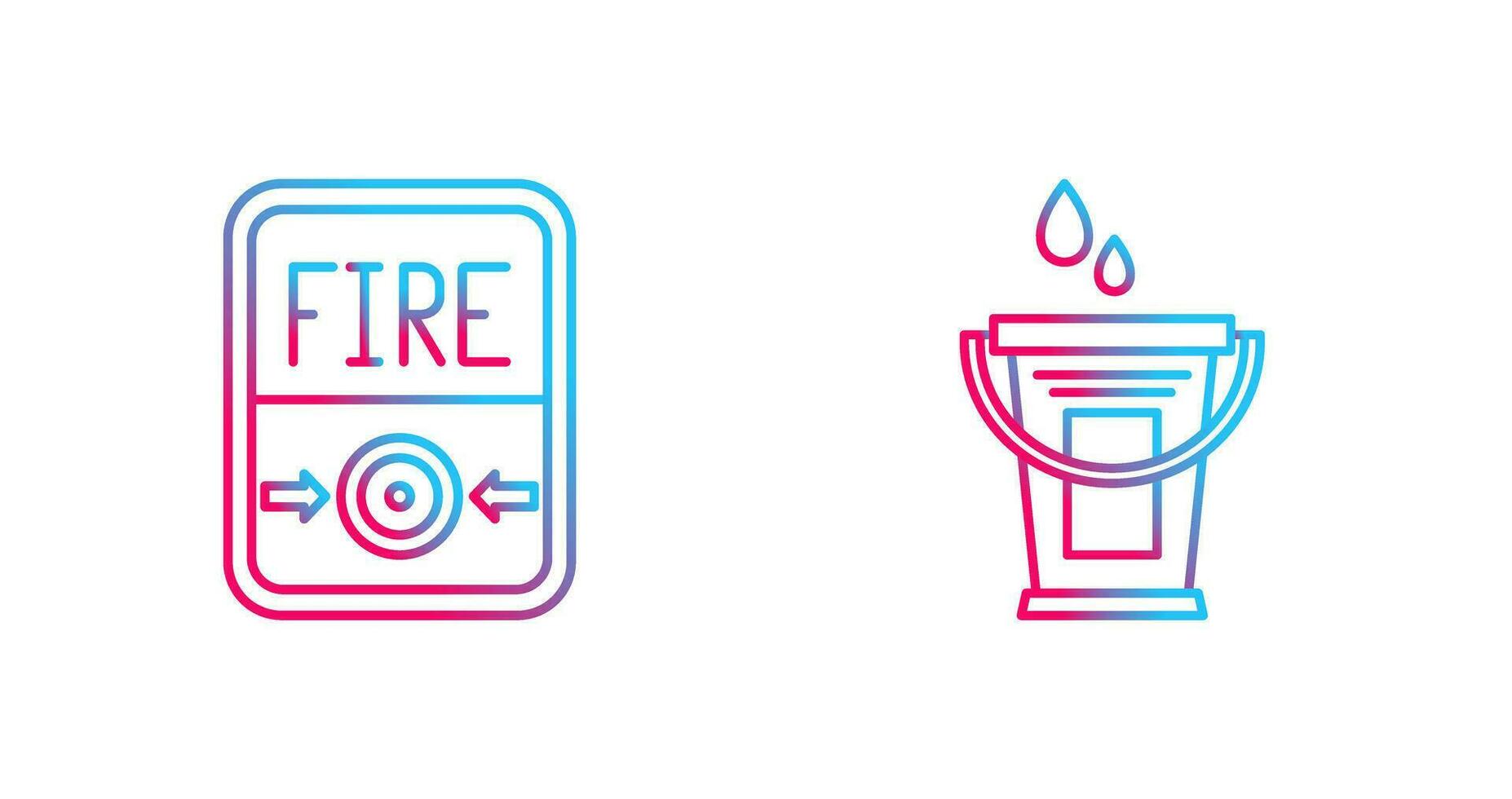 Fire Button and Water Bucket Icon vector