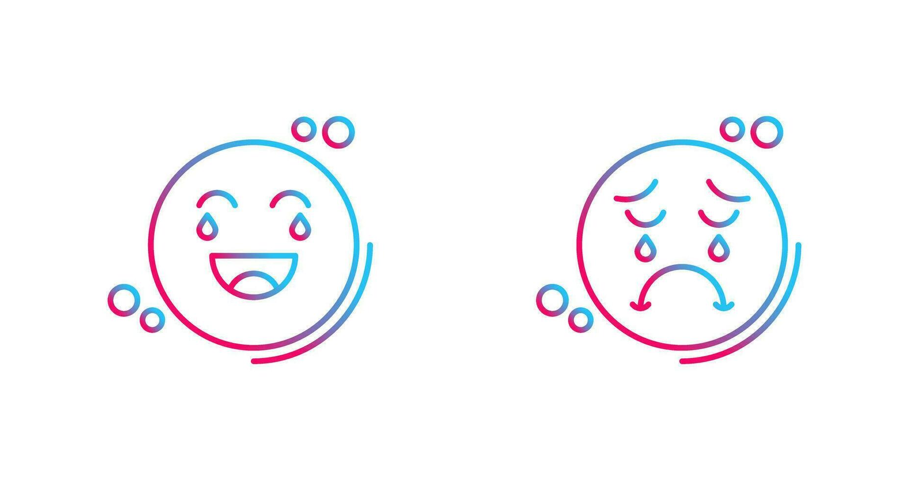 Loughing and Unhappy Icon vector