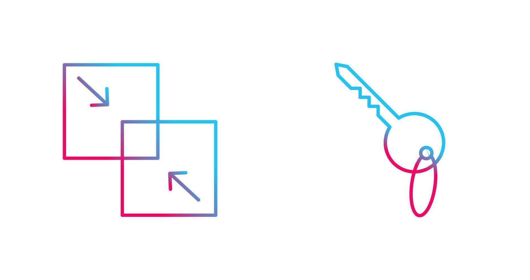 Combine and Key Icon vector