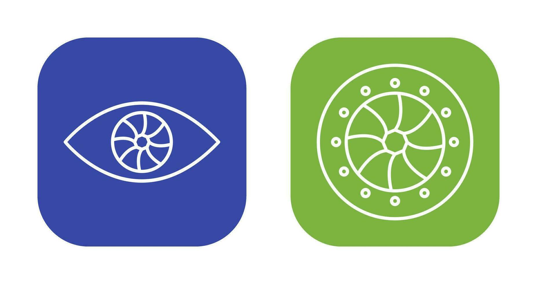 eye and optical diaphram Icon vector