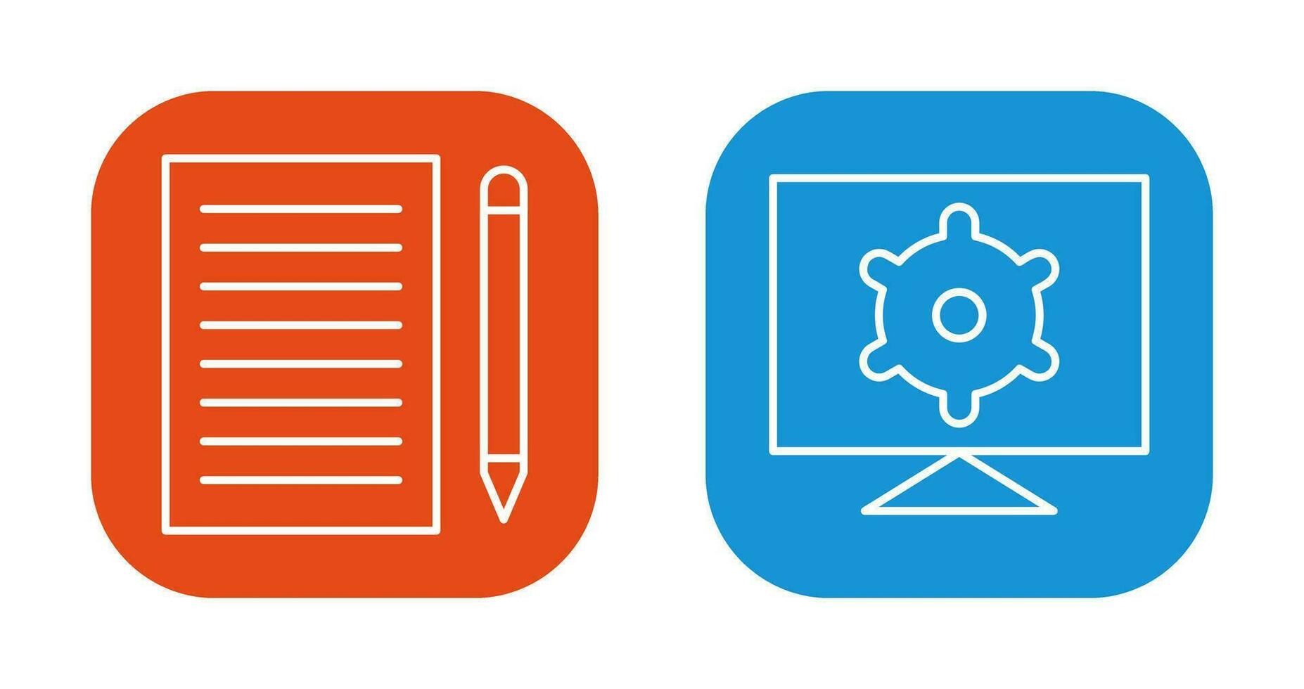write feedback and computer settings Icon vector