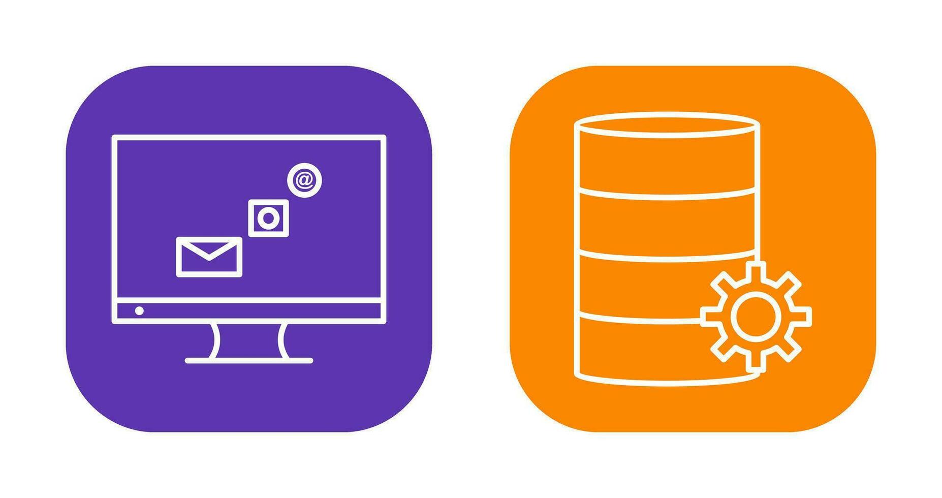digital marketing and database management Icon vector