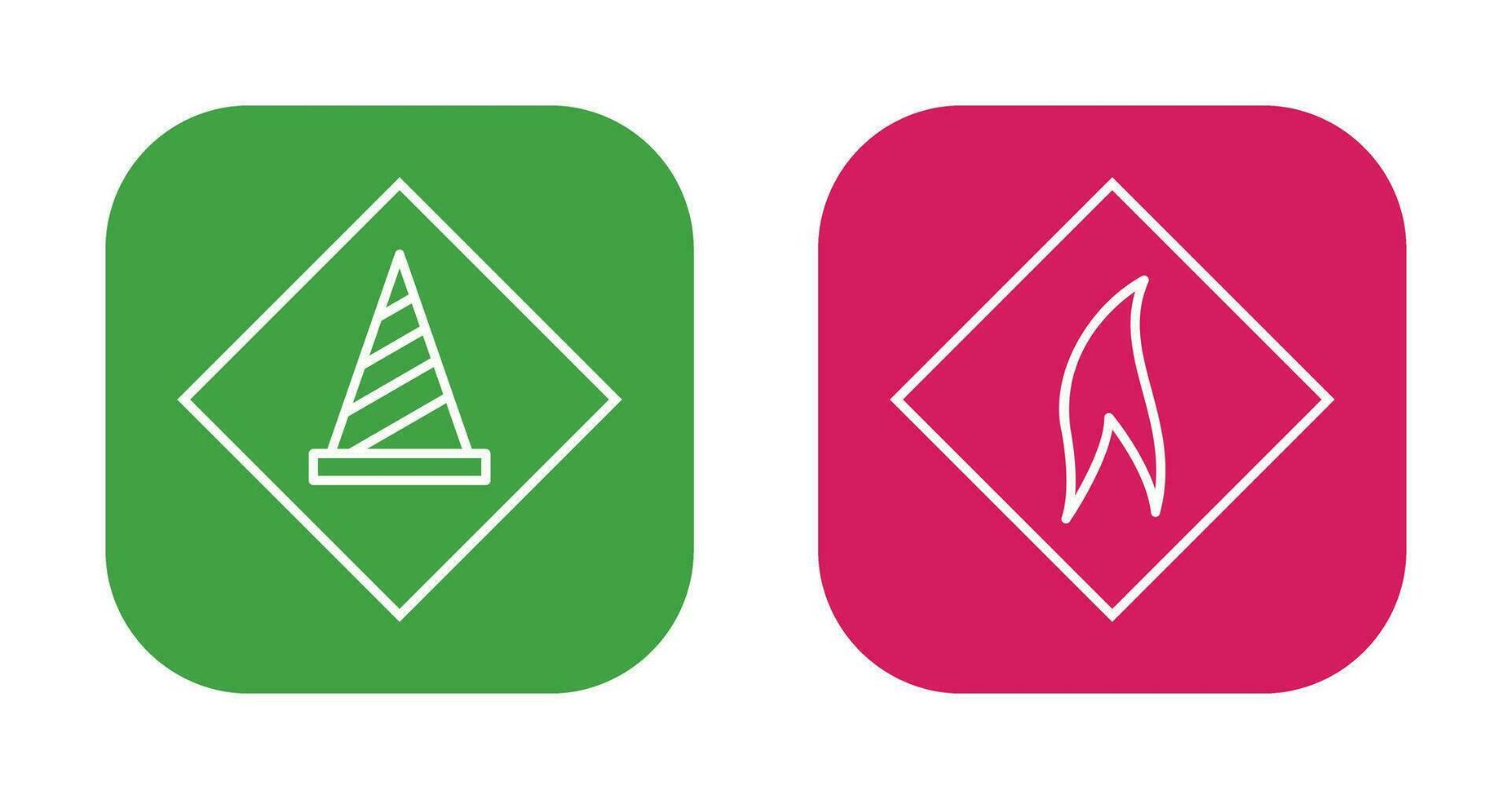 under construction and flammable material  Icon vector