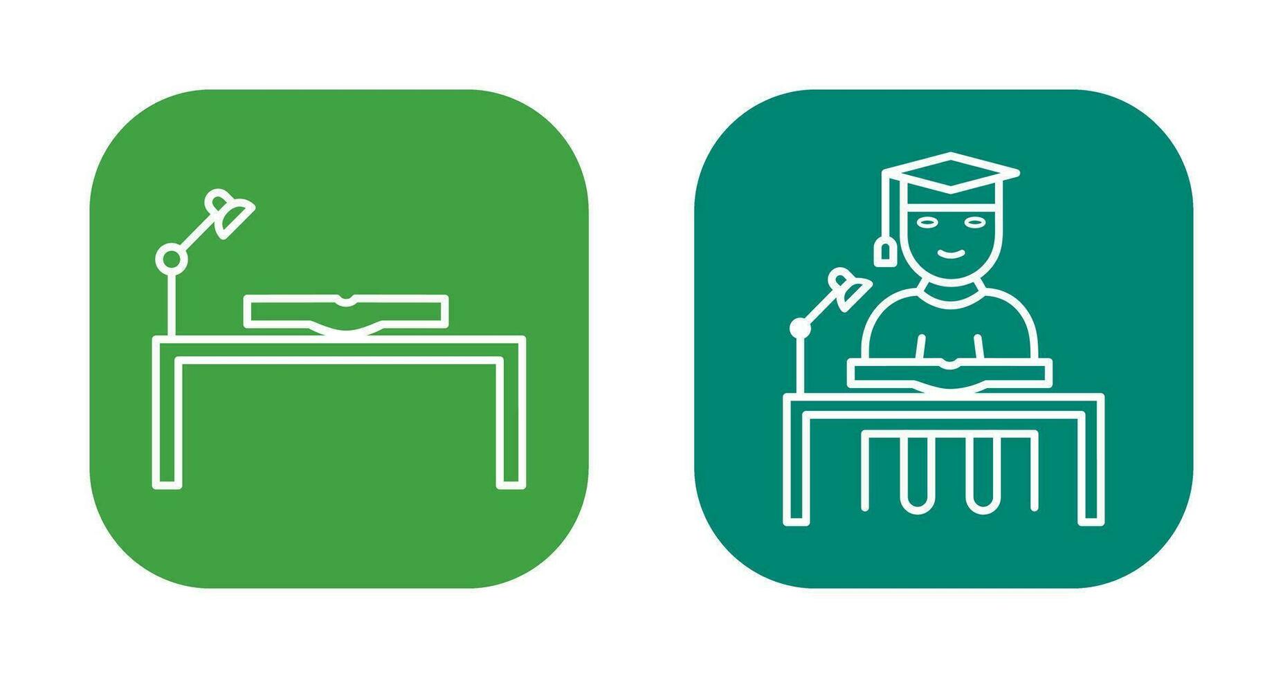 study desk and studying on desk  Icon vector