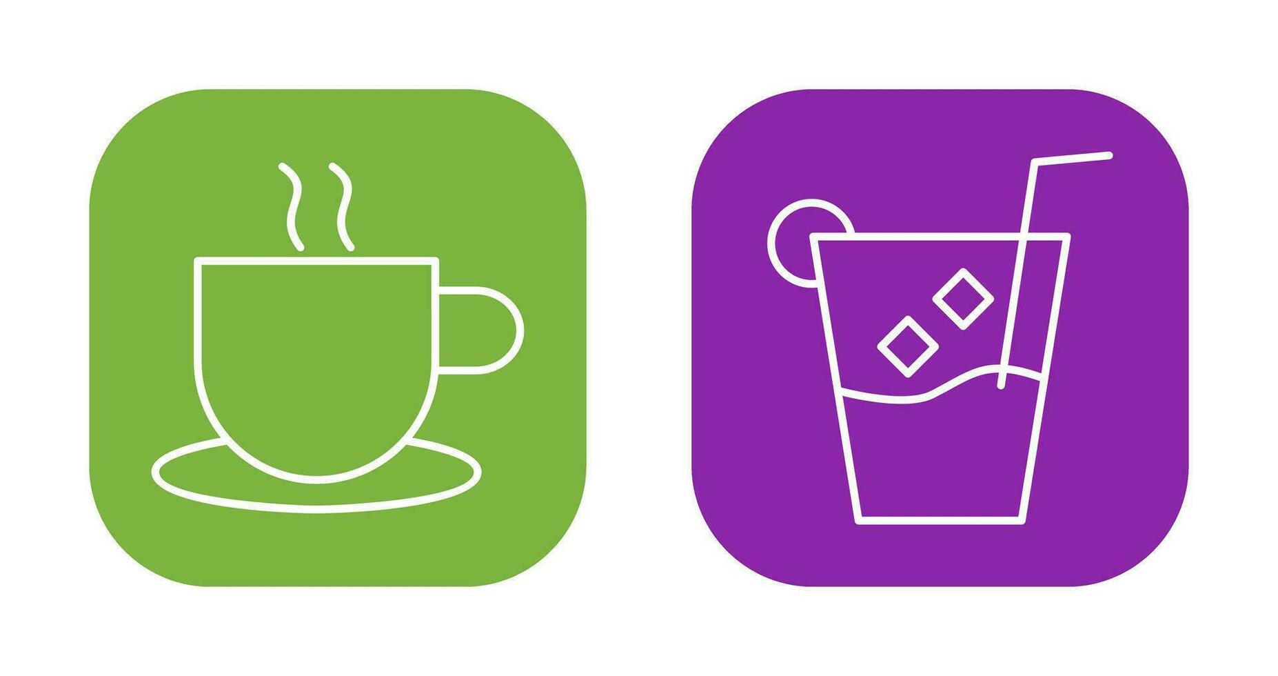 hot coffee and whiskey sour Icon vector