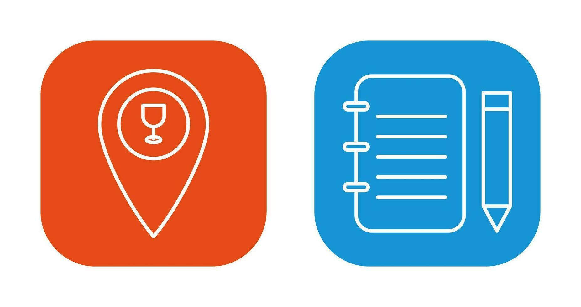bar location and notepad Icon vector