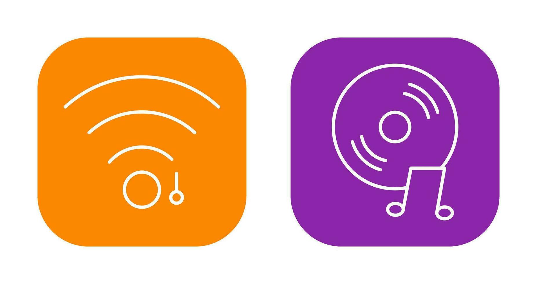 wifi sign and music cd  Icon vector
