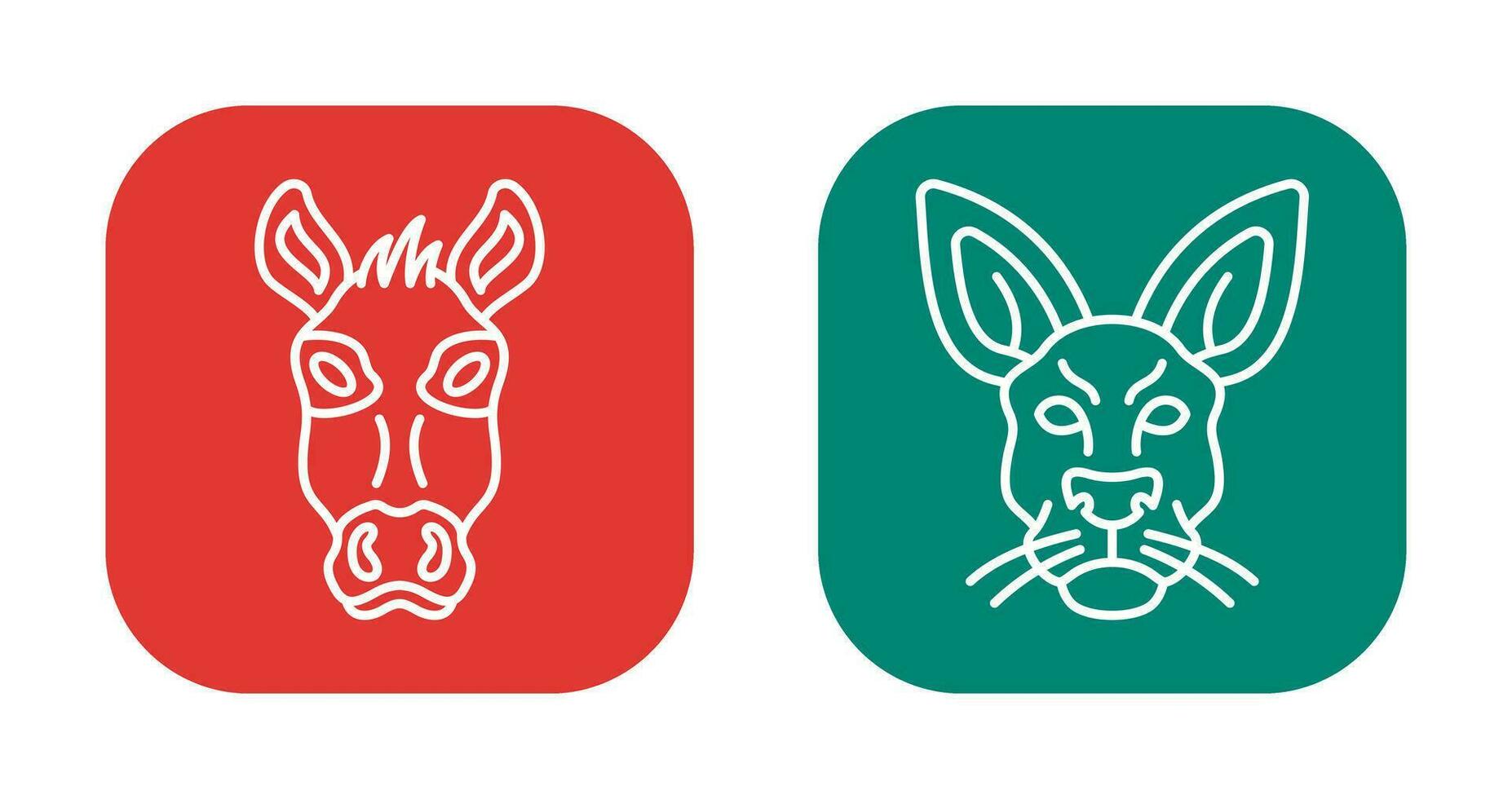 Donkey and Kangaroo Icon vector