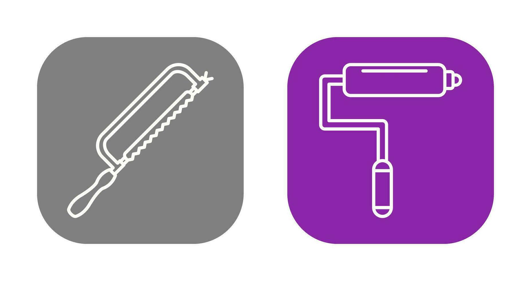Hacksaw and Paint Roller Icon vector