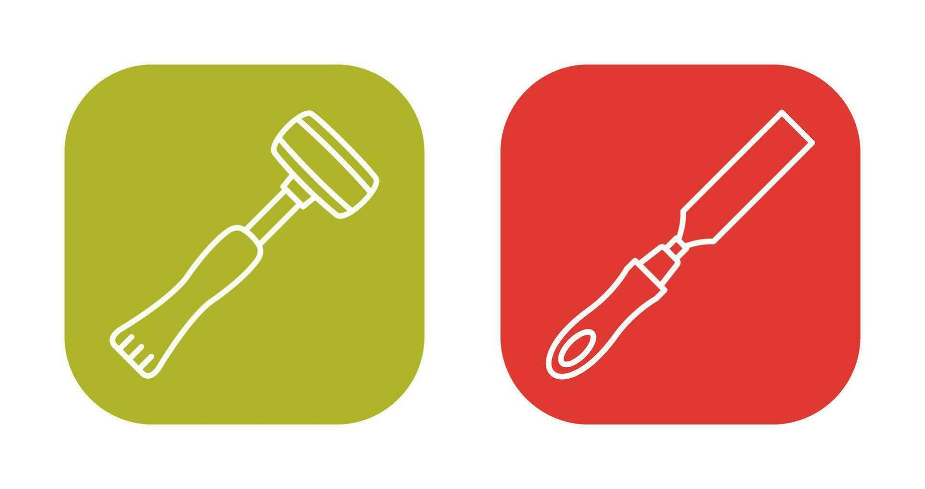 Sledgehmmer and Chisel Icon vector