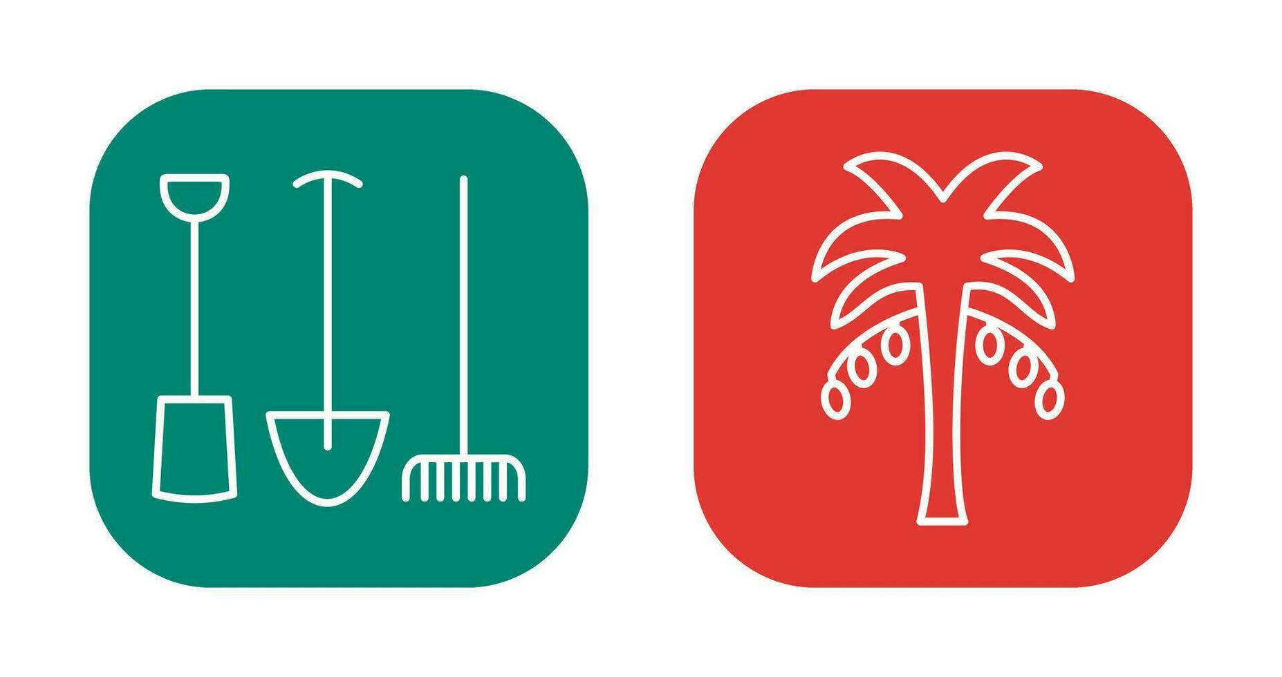 Gardening Tools and Palm tree Icon vector