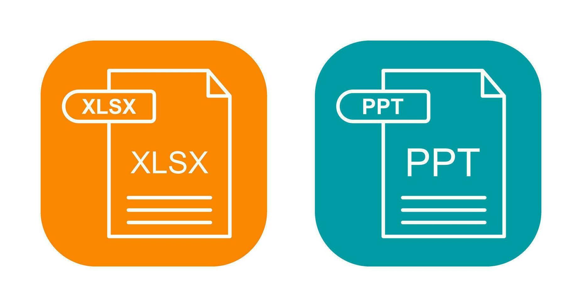 XLSX and PPT Icon vector