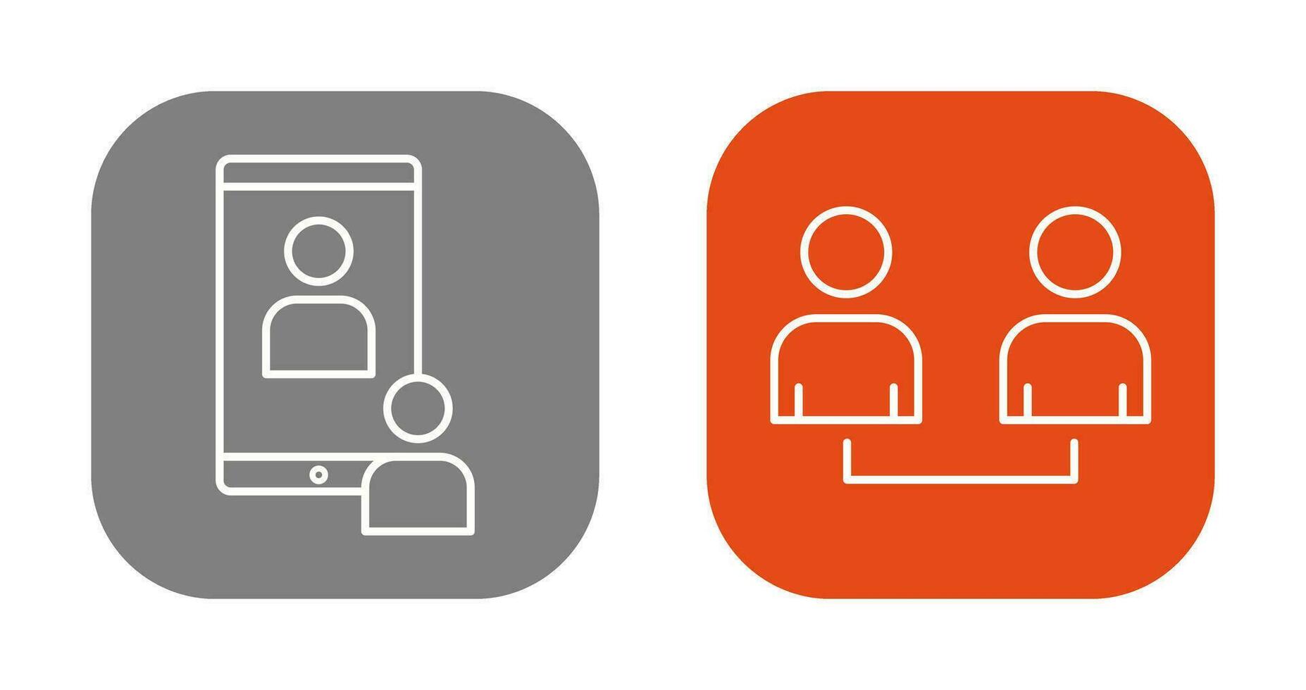 vídeo llamada y conectado los usuarios icono vector