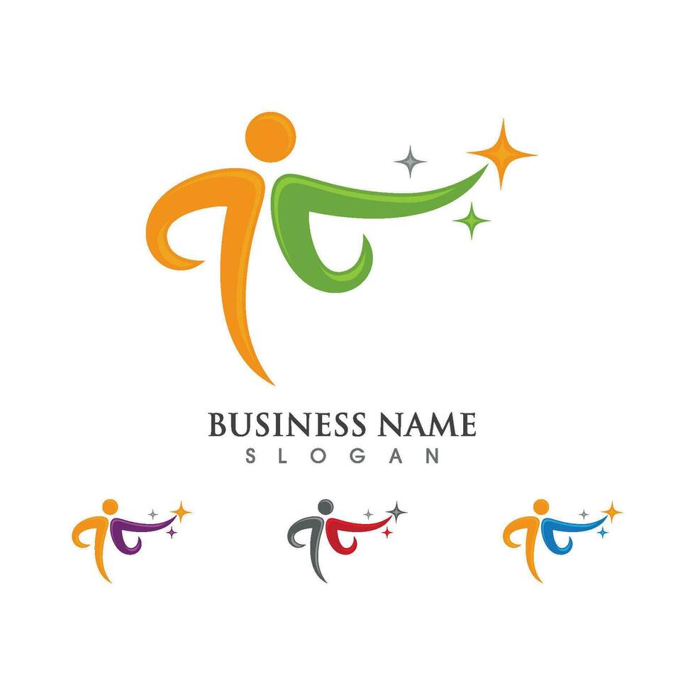 Human character logo sign vector