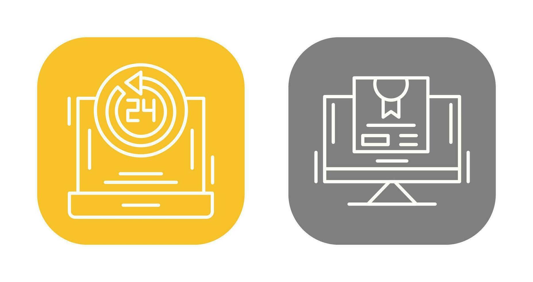 24h Support and New Lable Icon vector