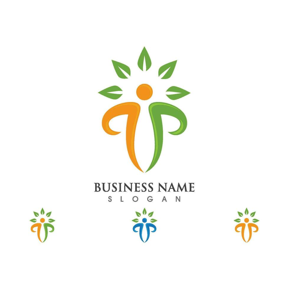Human character logo sign vector