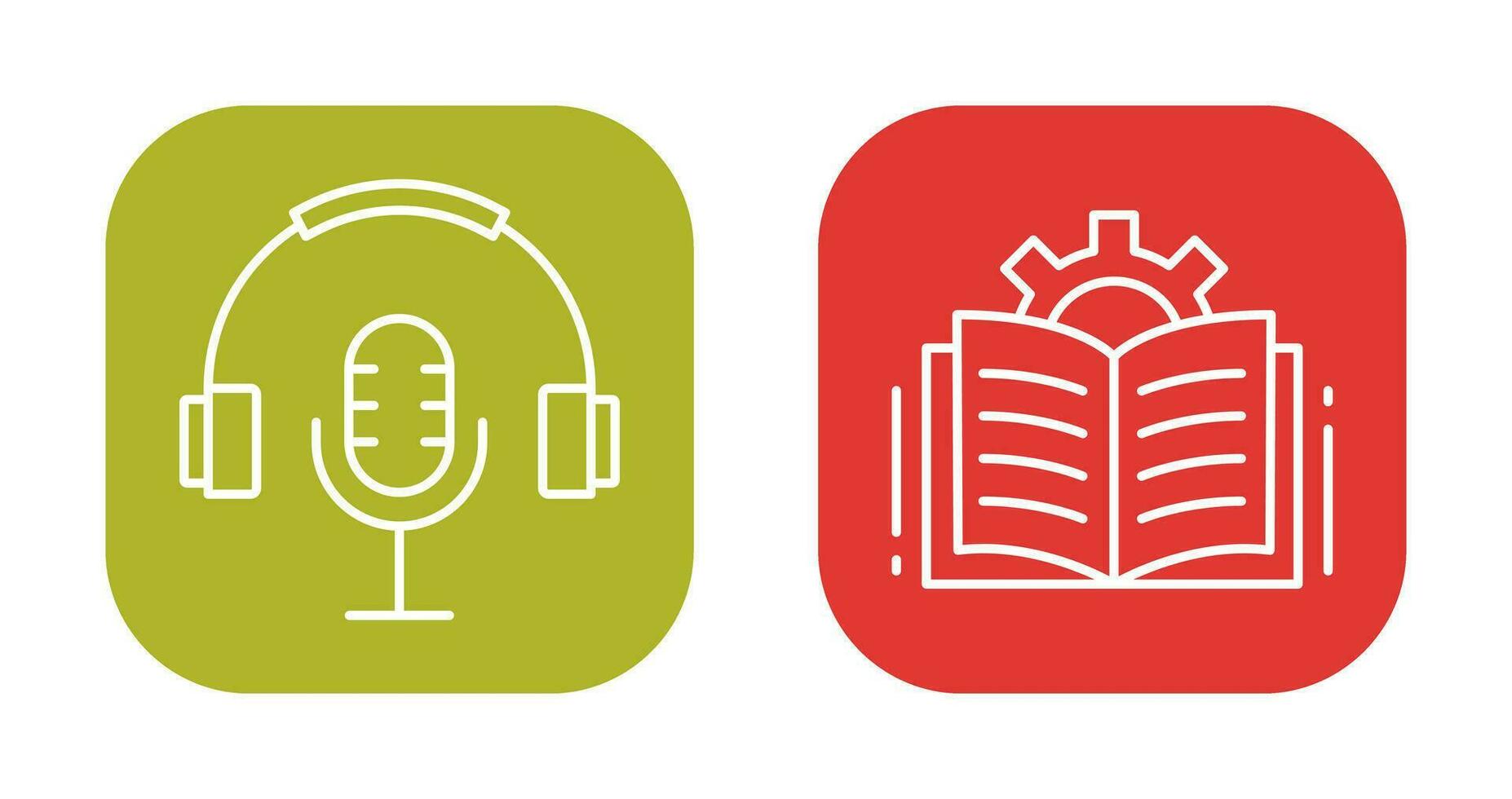Podcast and Open Book Icon vector
