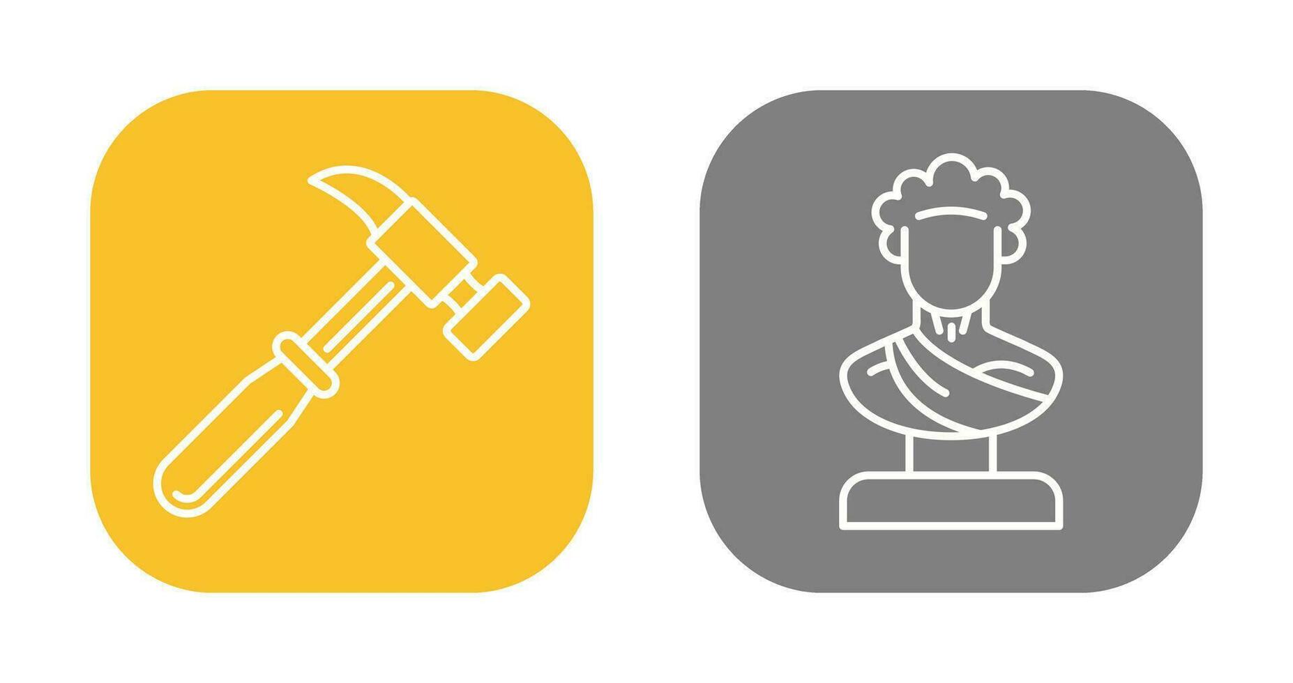 Hammer and Statue Icon vector