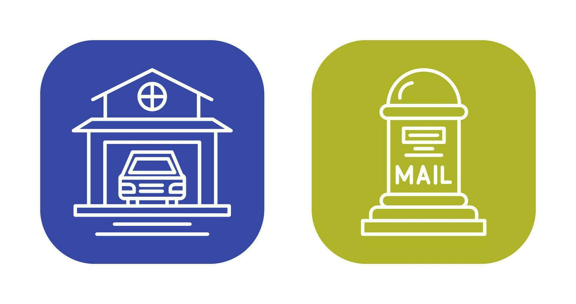 Garage and Mail Box Icon vector