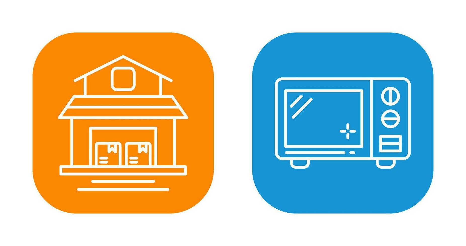 Warehouse and Microwave Icon vector