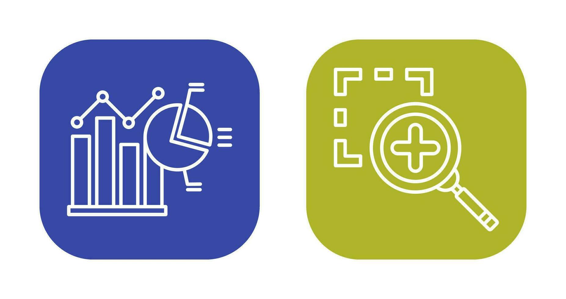 Bar Chat and Zoom In Icon vector