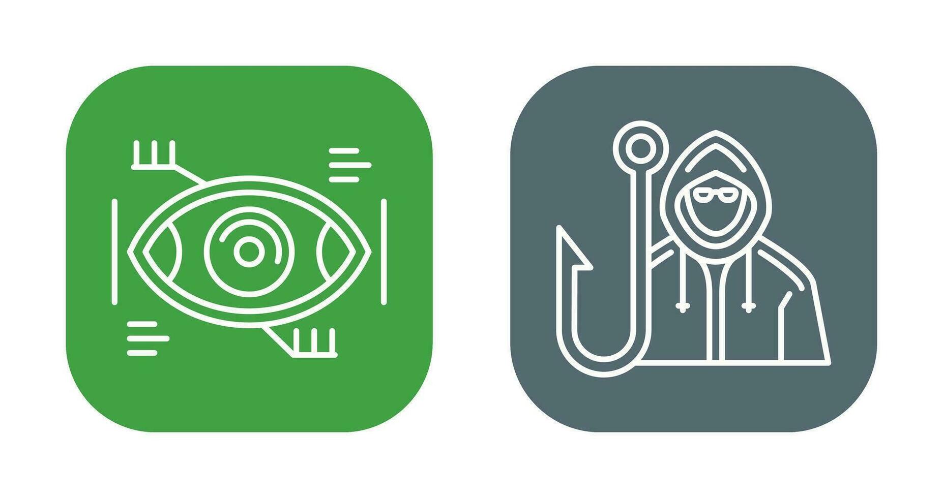 Eye Recongnition and Phishing Icon vector