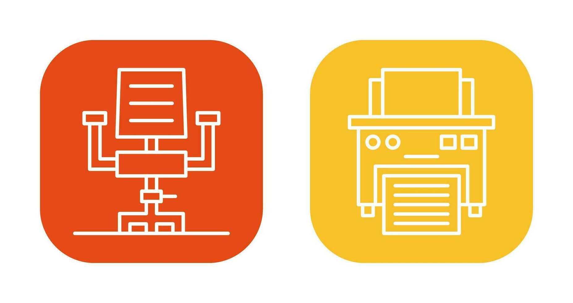 Desk Chair and Printer Icon vector