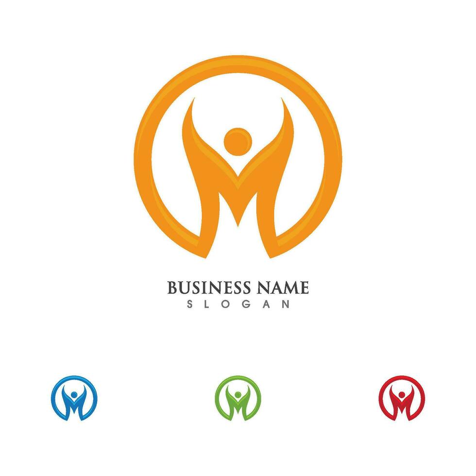 Human character logo sign vector