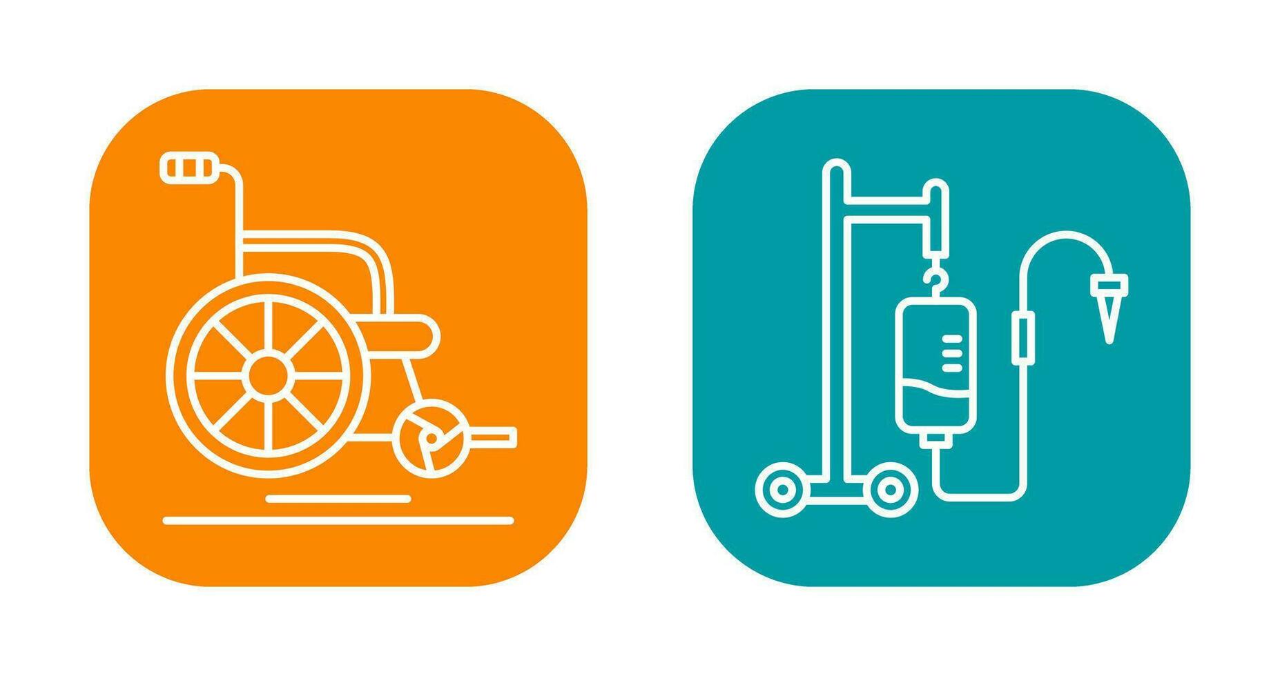 Wheel Chair and Intravenous Icon vector