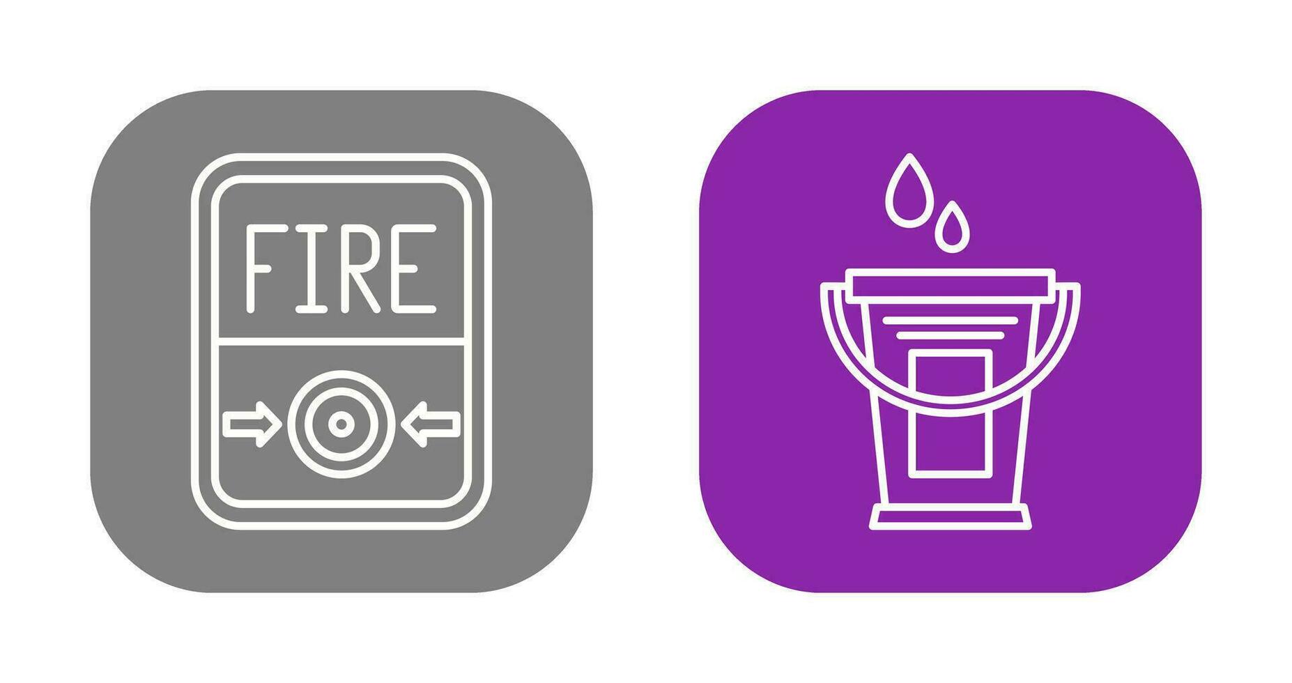 Fire Button and Water Bucket Icon vector