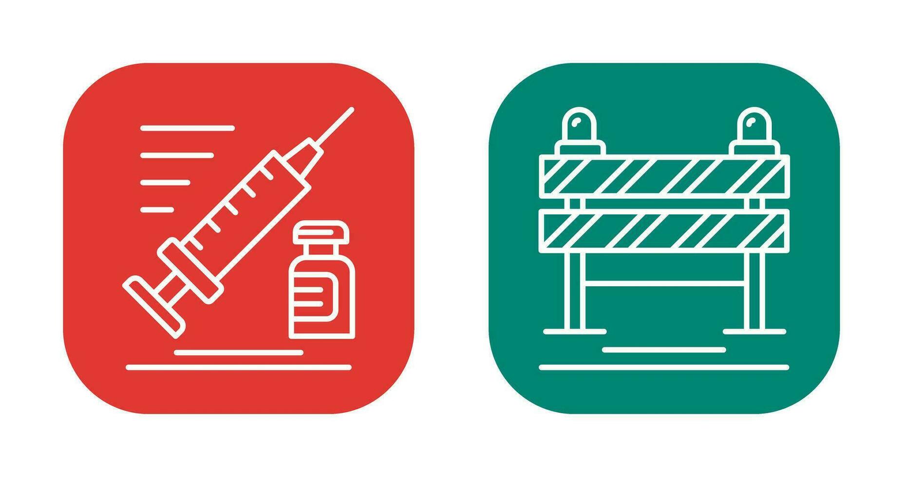 Syringe and Road Blockade Icon vector