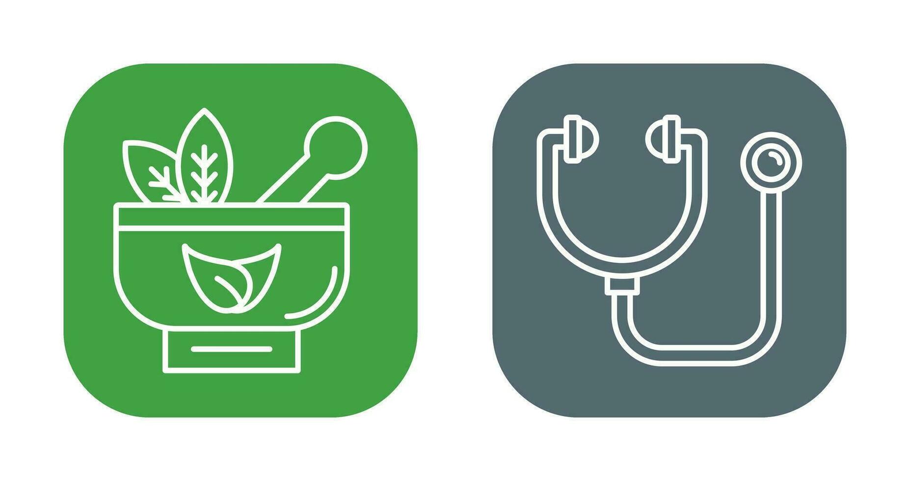 Ayurvedic and Stethoscope Icon vector