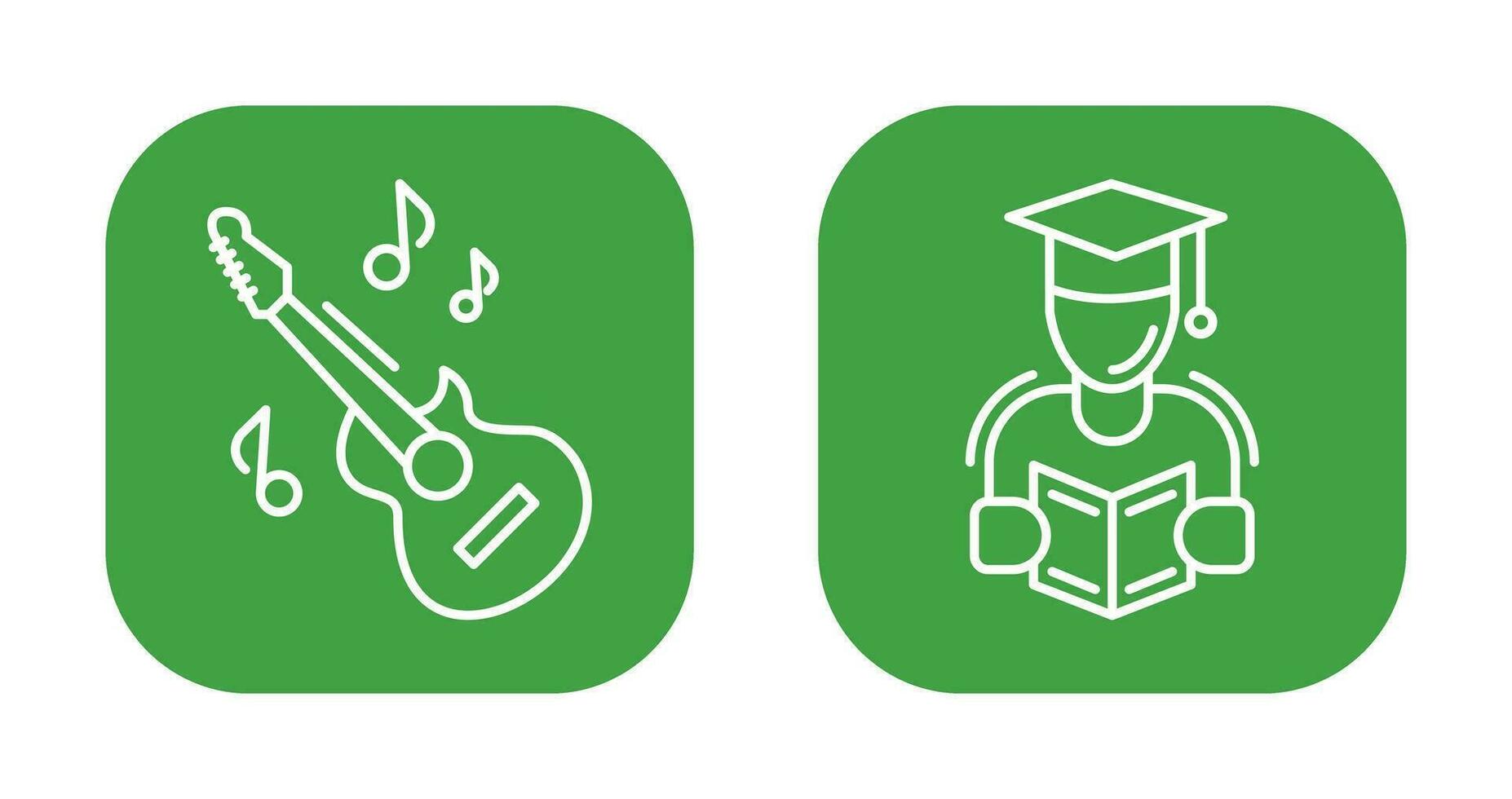 Learning and Guitar Icon vector