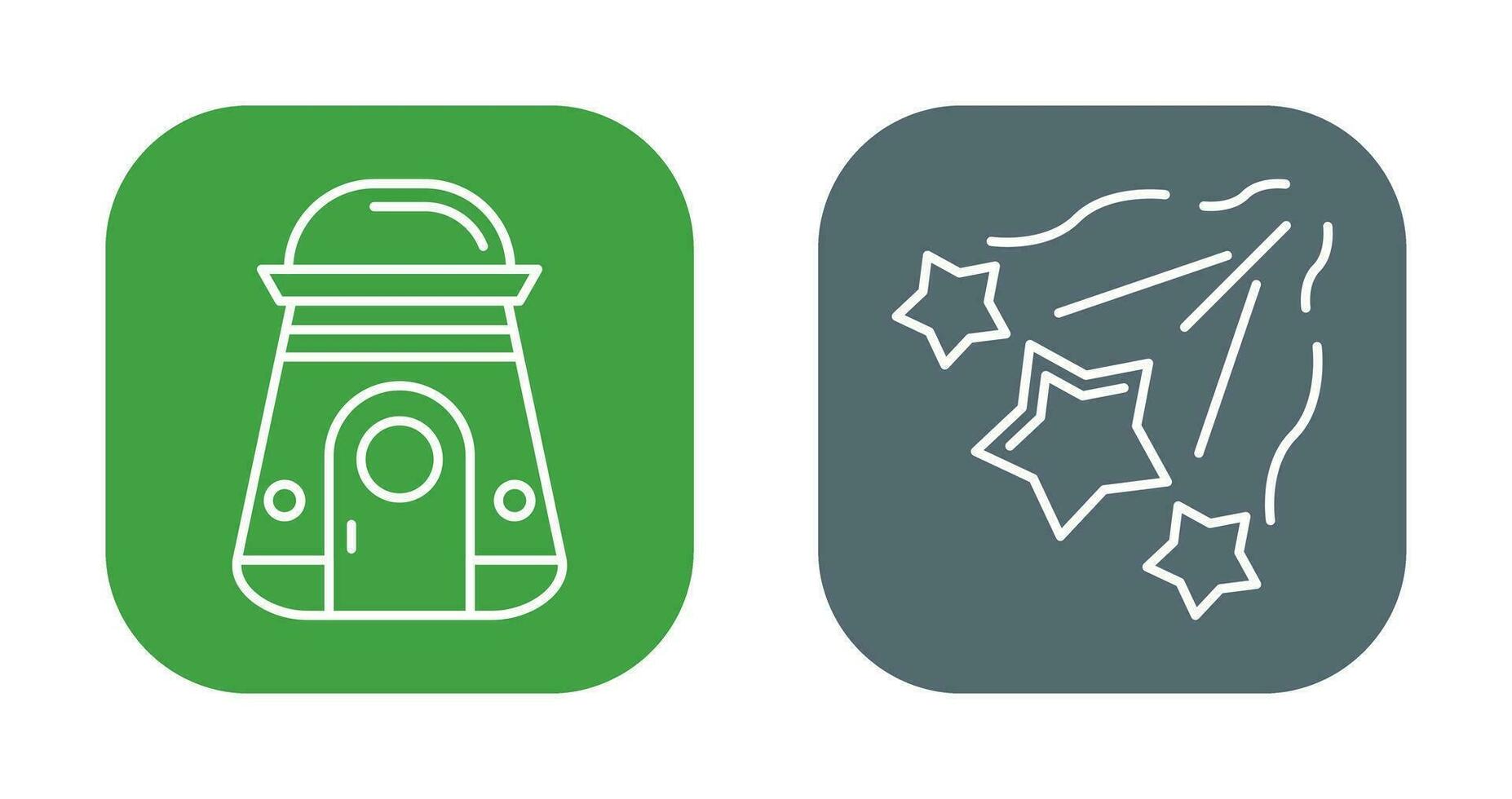 space capsule And falling stars Icon vector