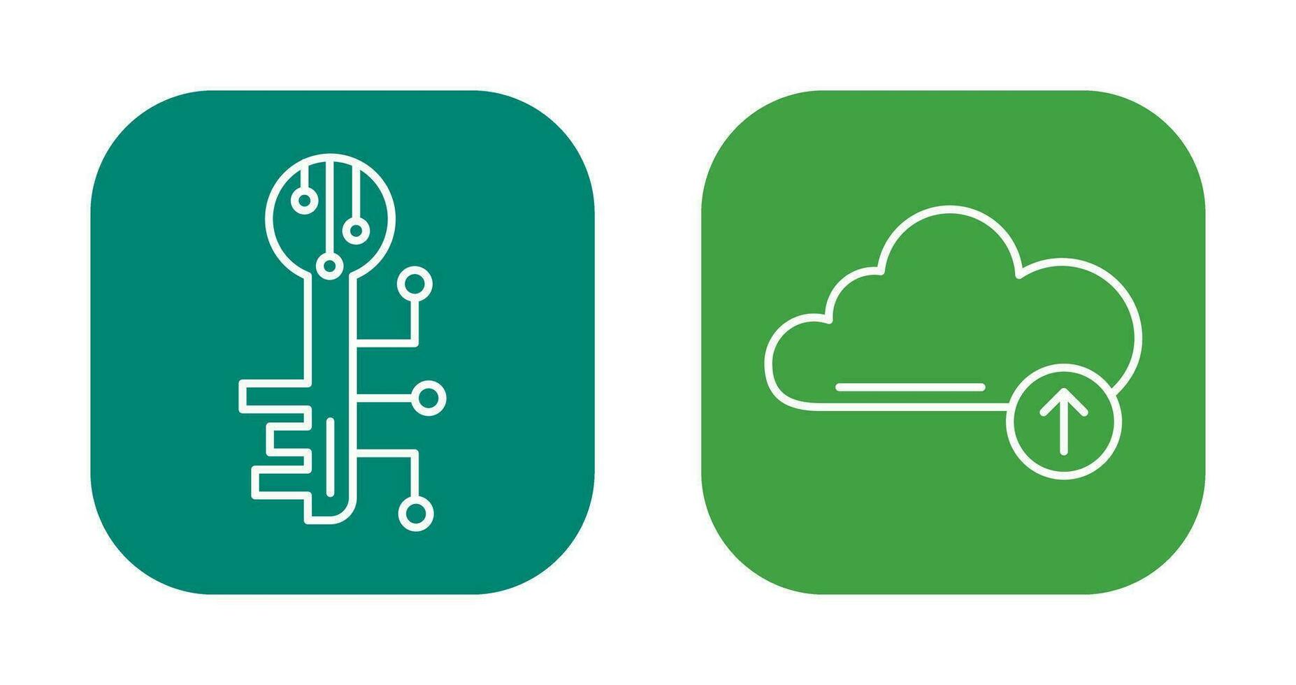 Electronic Key and Upload Icon vector