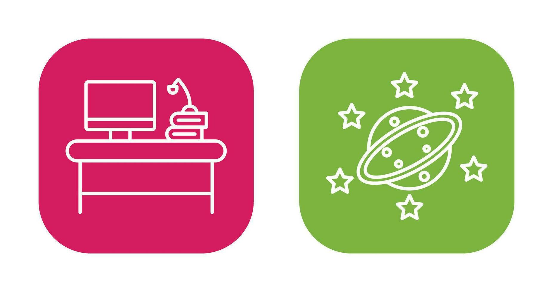 Desktop and Saturn Icon vector