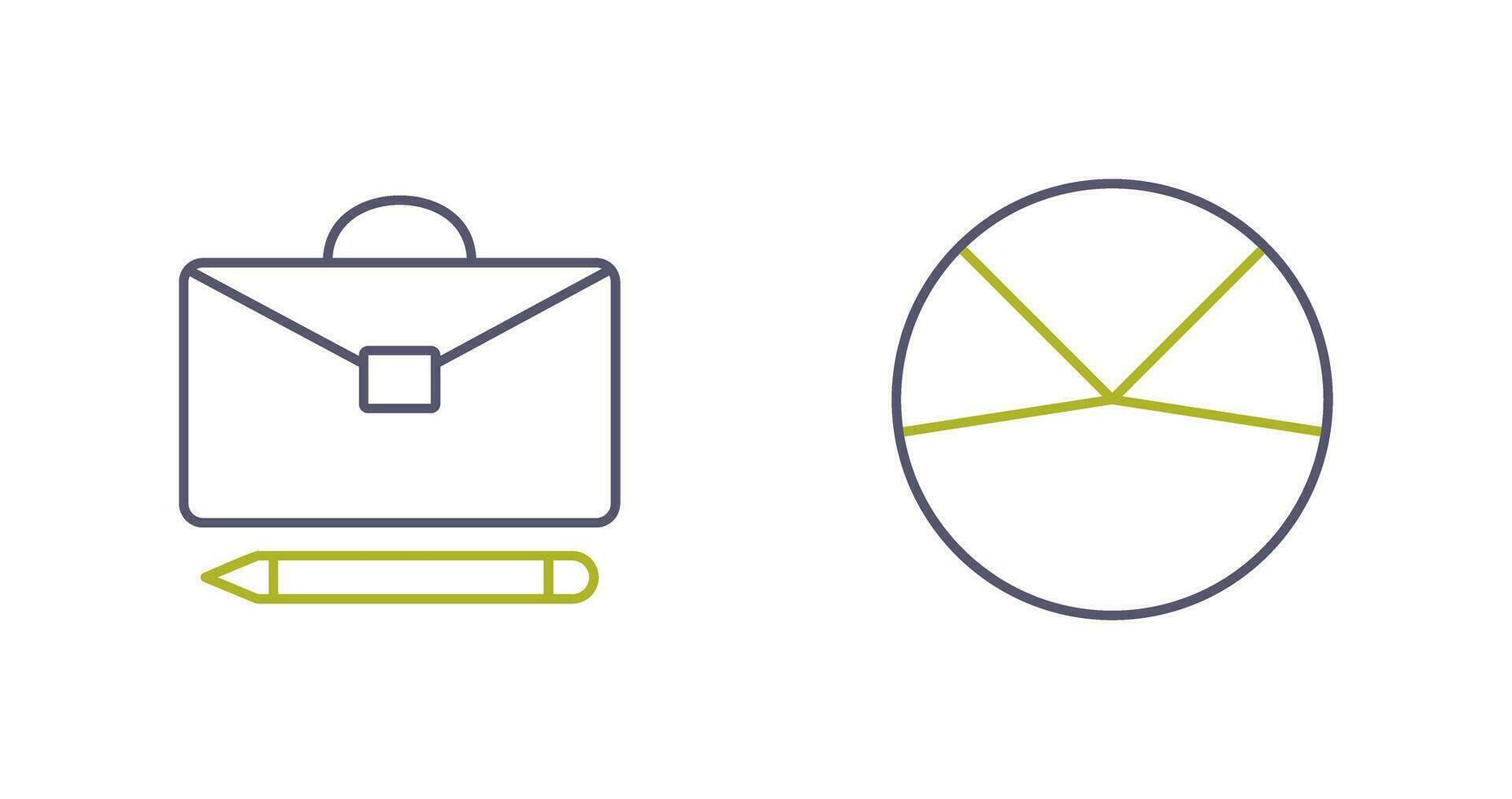briefcase and pie chart analysis Icon vector