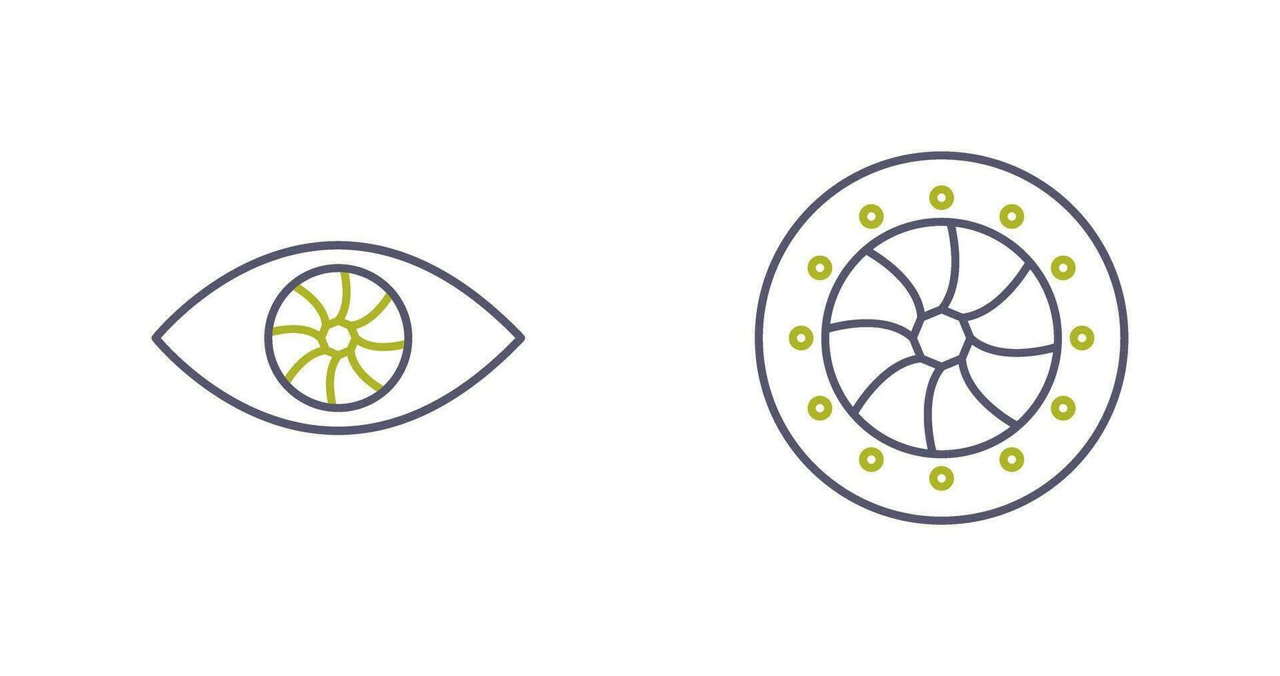 eye and optical diaphram Icon vector