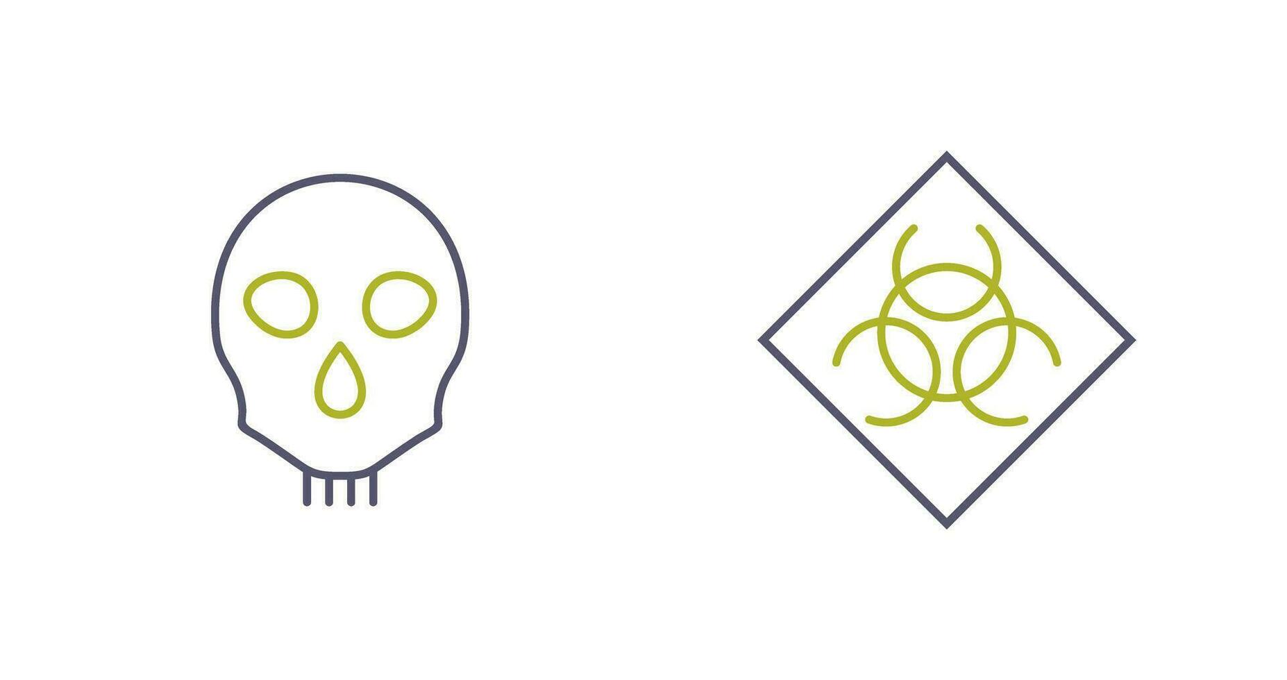 danger and biological hazard  Icon vector