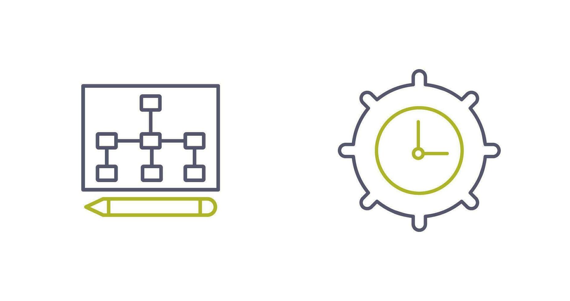 draw hierarchy and time setting  Icon vector