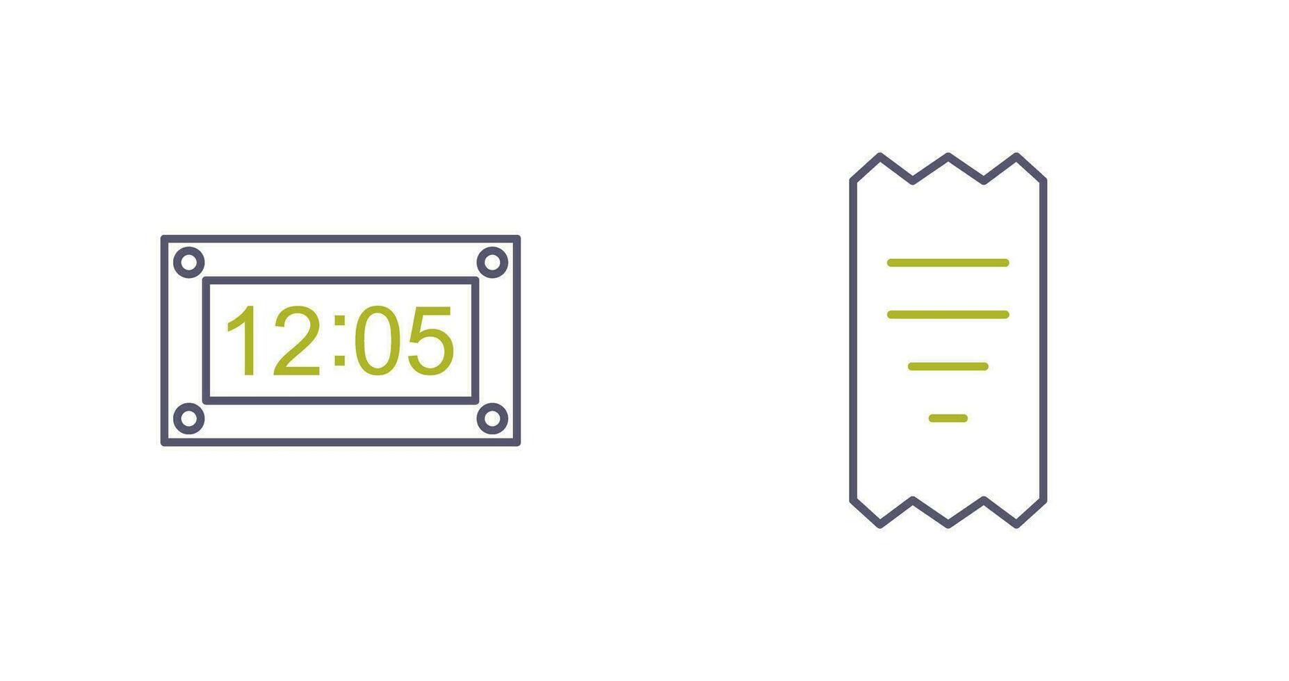 timer and receipt Icon vector