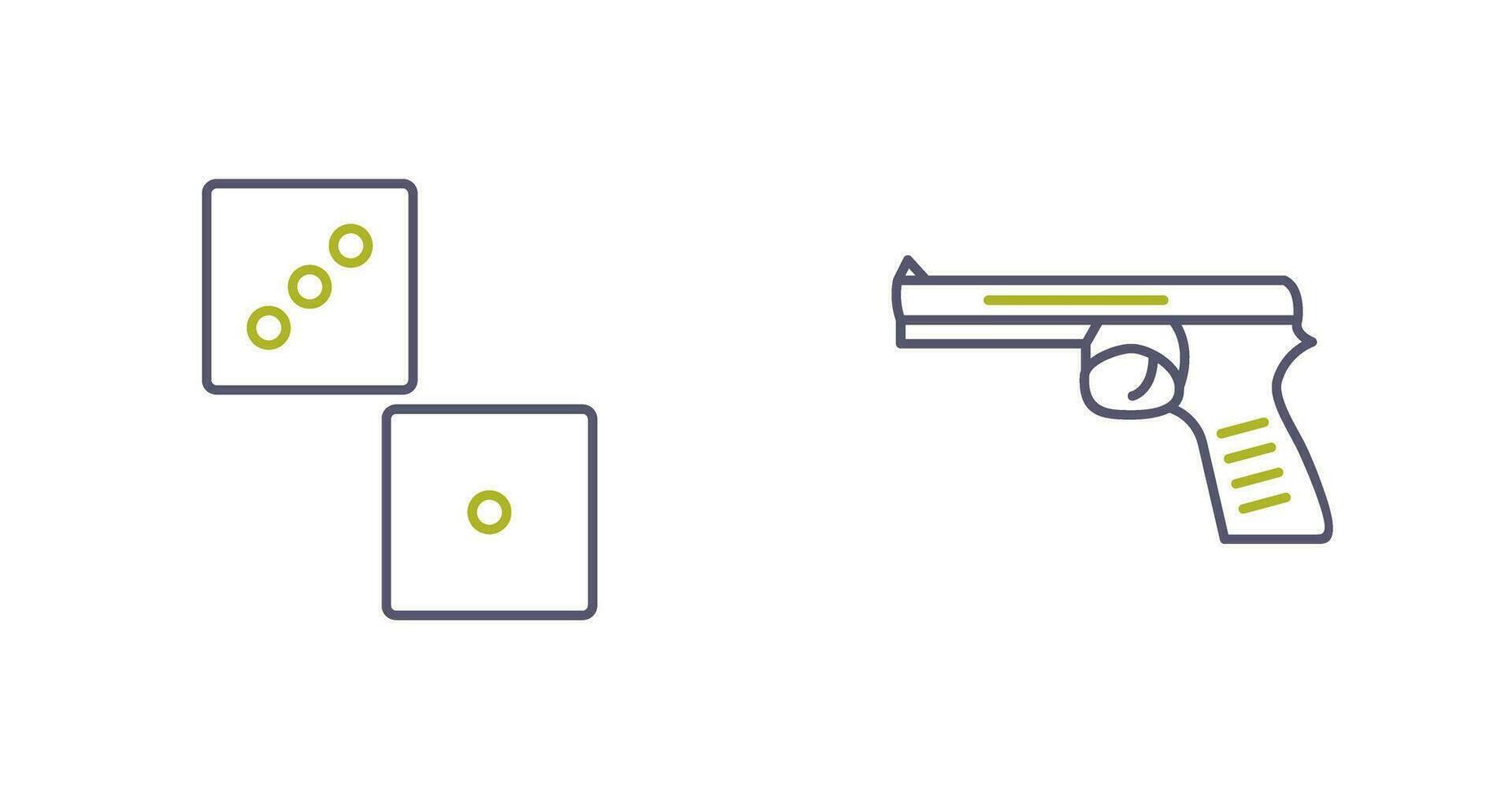 dado y pistola icono vector