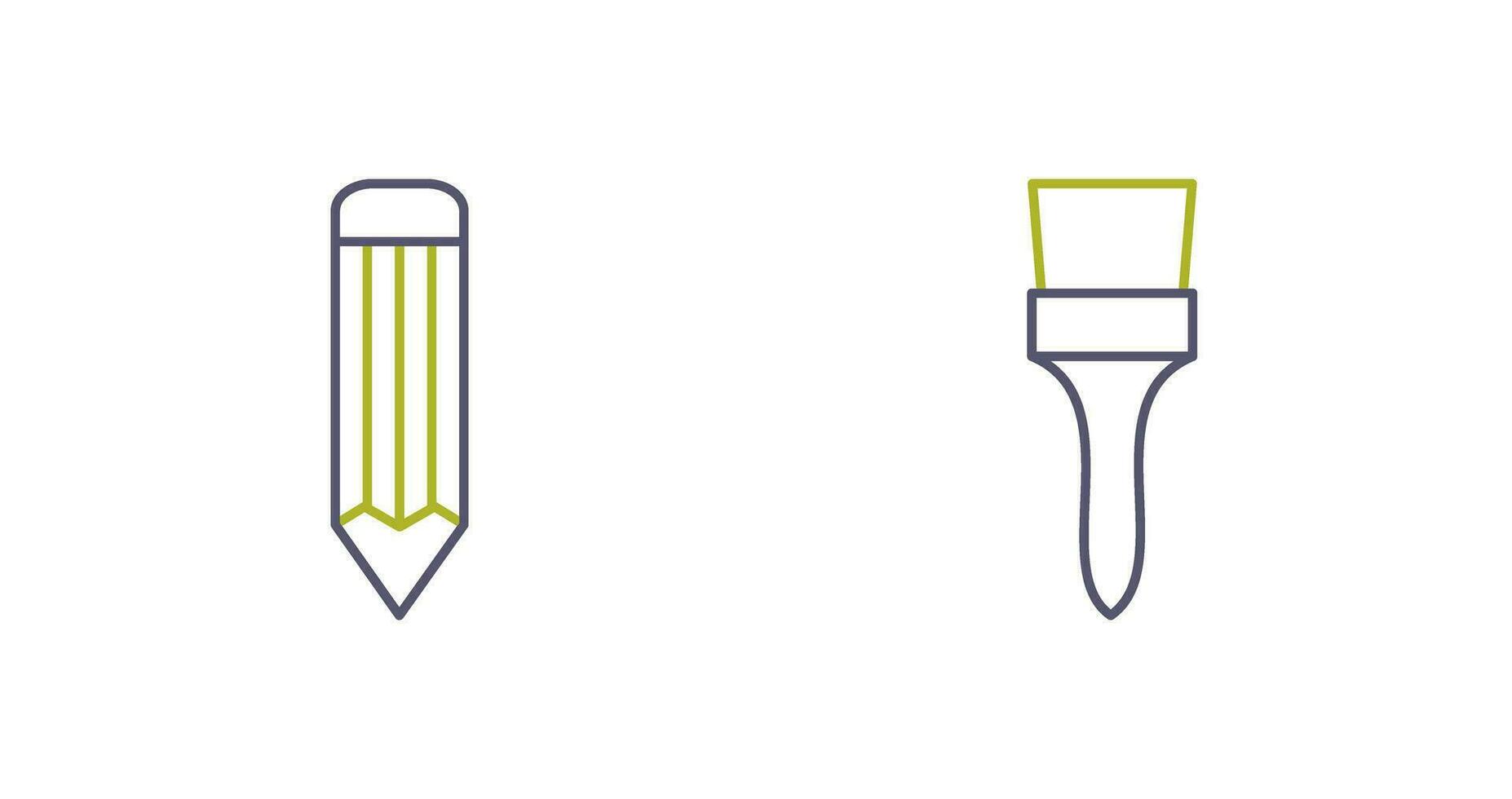 pencil and Brush Icon vector