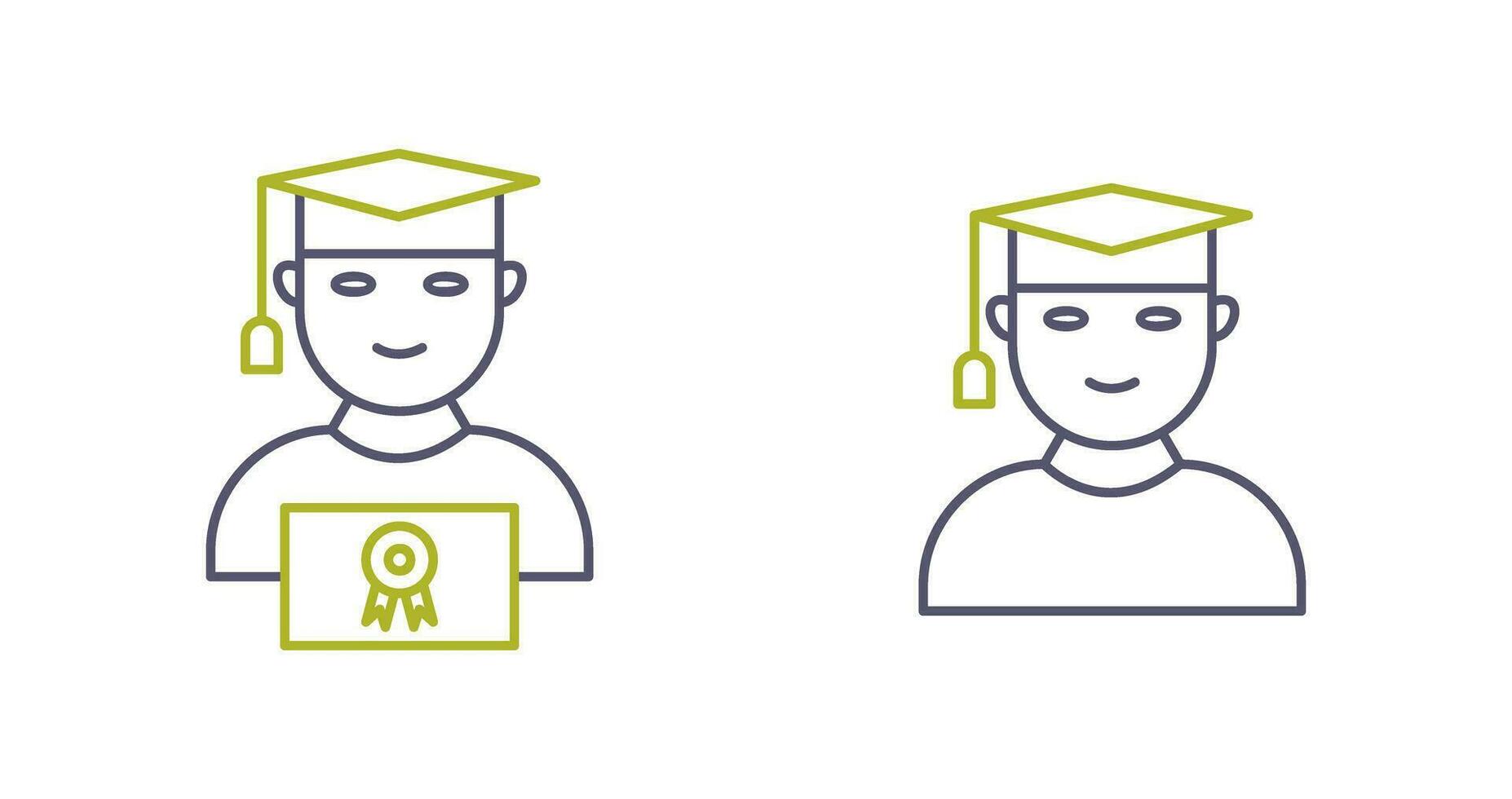 Student Holding Degree and Male Graduate Icon vector