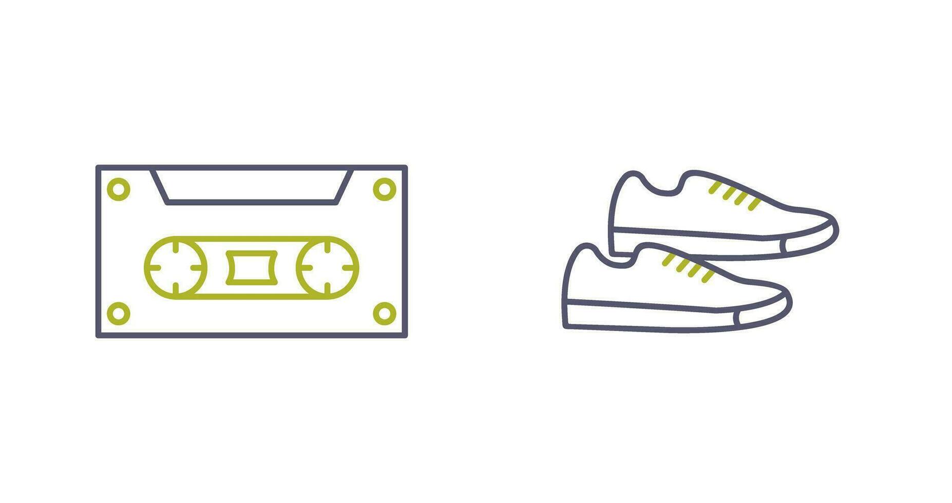 Casette and Sneakers Icon vector