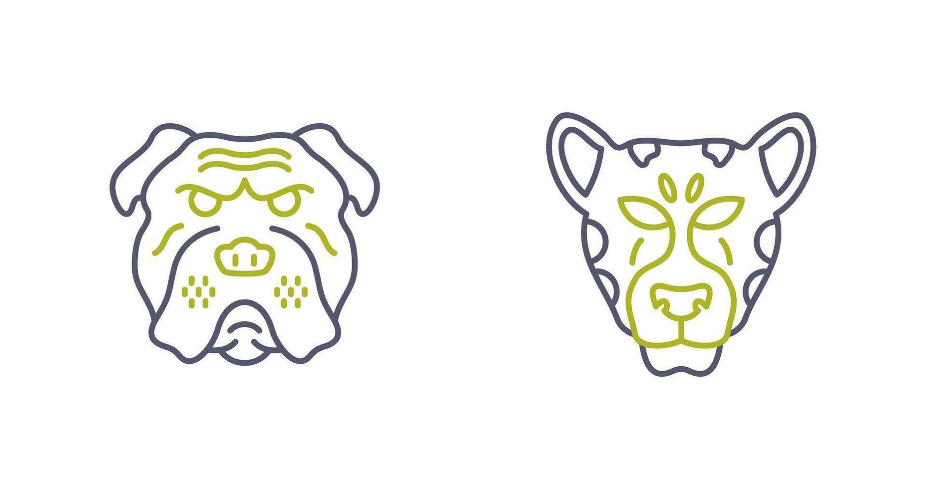 Bulldog and leopard Icon vector