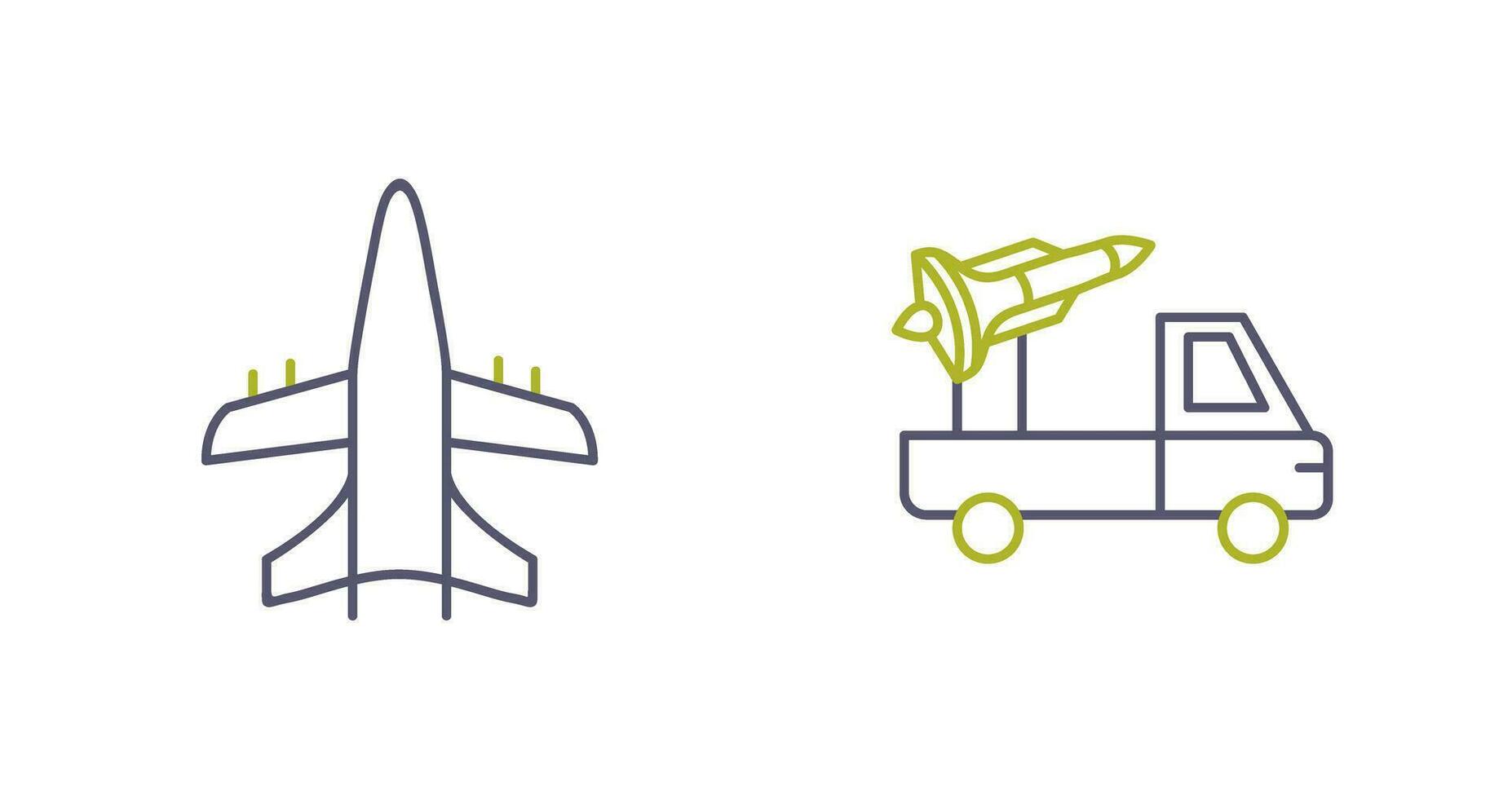 Military Plane and Missile Icon vector
