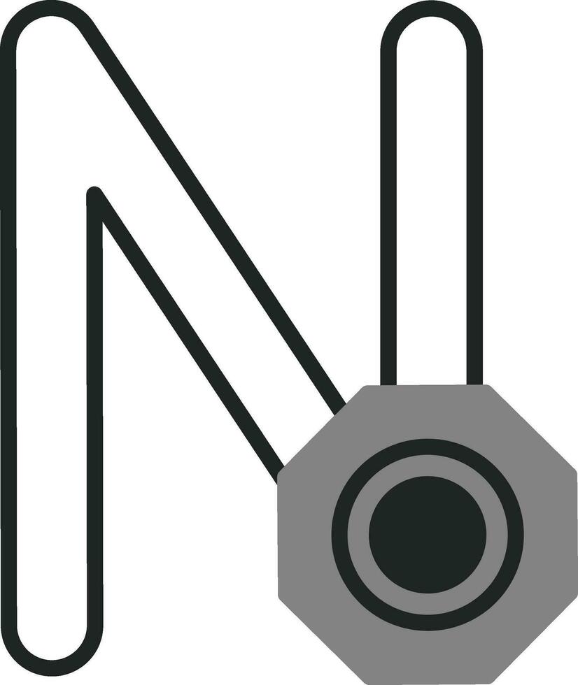 Capital N Vector Icon