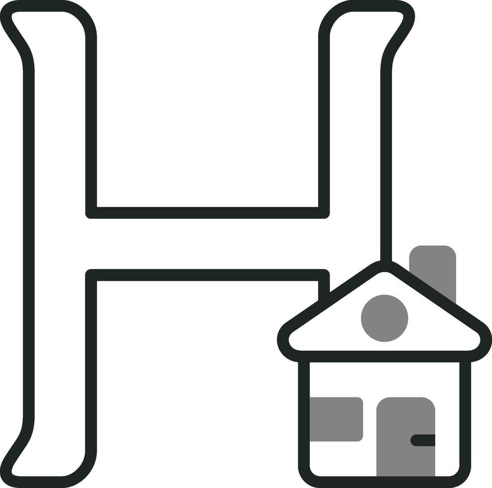 capital h vector icono