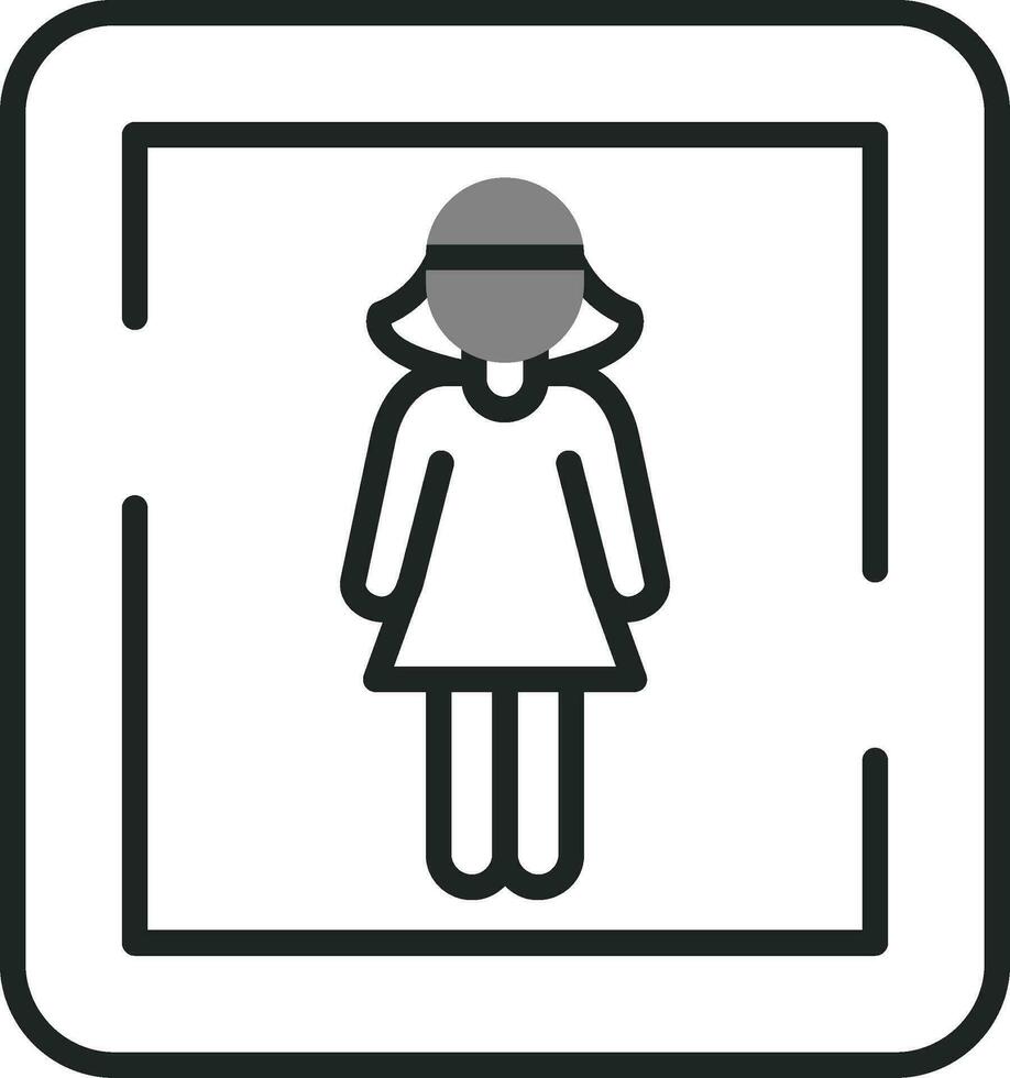 Female Toilet Sign Vector Icon